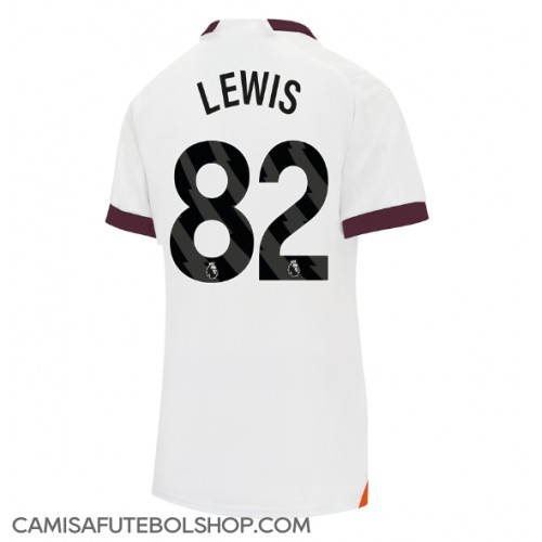 Camisa de time de futebol Manchester City Rico Lewis #82 Replicas 2º Equipamento Feminina 2023-24 Manga Curta